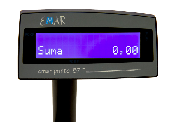 Drukarka fiskalna Emar Printo 57T - 2 podświetlane ekrany LCD - nabywcy i operatora