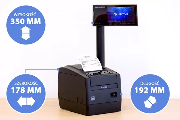 Drukarka fiskalna Novitus HD E - Solidna konstrukcja i niewielkie wymiary