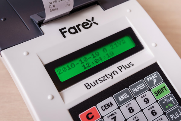 Kasa fiskalna Farex Bursztyn Plus - 2 czytelne wyświetlacze - sprzedawcy i klienta